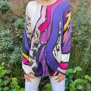 🌀Electric Escada Pink Purple Swirl Sweater 🌀⚜️
